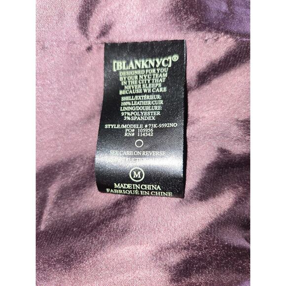 Blank NYC Genuine Leather Moto Jacket Size M Bordeaux Maroon EUC Clean - Picture 5 of 15